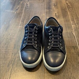 Lanvin Dark Blue Leather Sneakers